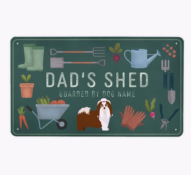 Dad's Shed: Personalized {breedFullName} Metal Garden Sign